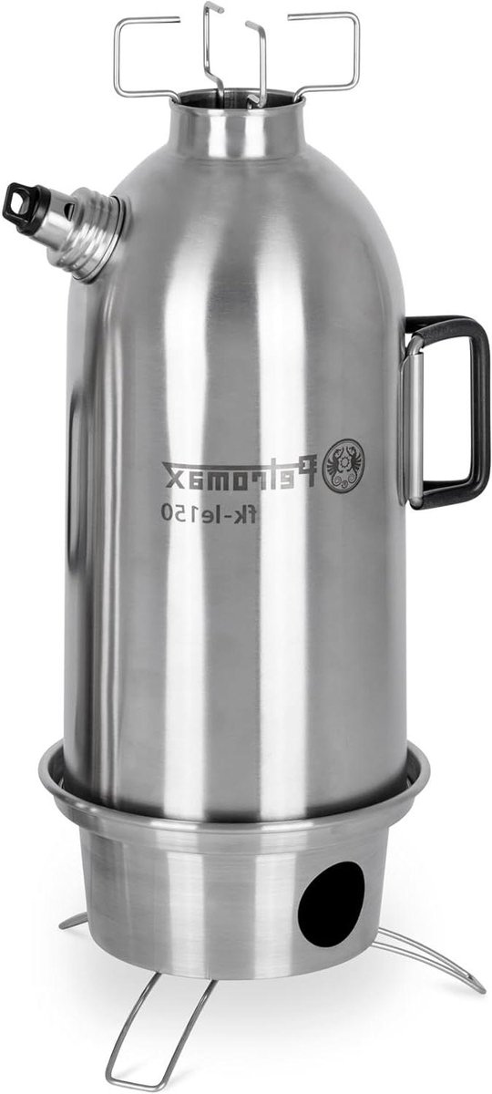 Vuurketel - Buiten Kachel - Water Koken - Schoorsteeneffect - 46 cm Hoog - Geborsteld