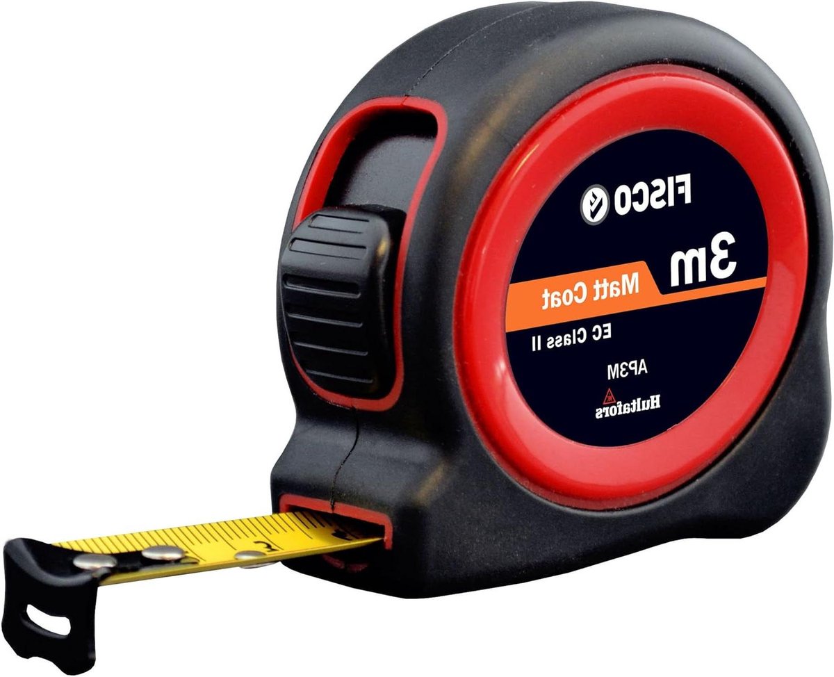 Meetlint - Rolmaat Flexometer - Precisie Meten - Rubberen ABS-behuizing - 3 meter 13 mm - Zwart