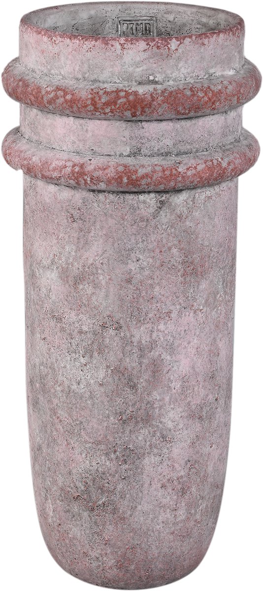 PTMD Almeda Pink Cement Vase With 2 Borders High M