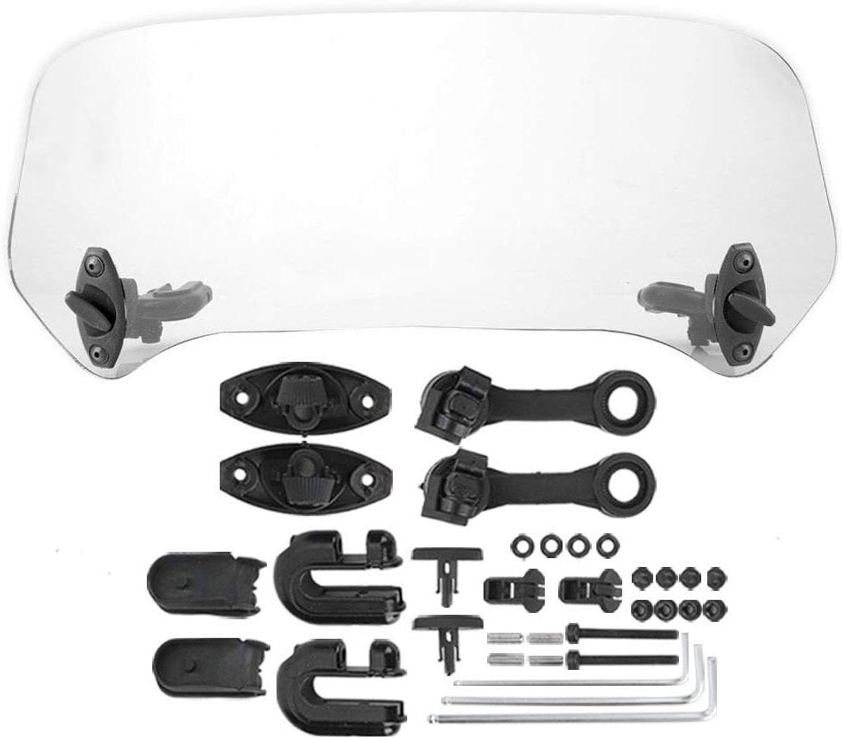 Motor Voorruit - Windscherm Spoiler - Comfortabel Rijden - Verstelbare Positionering - 28 x 12 cm - Transparant