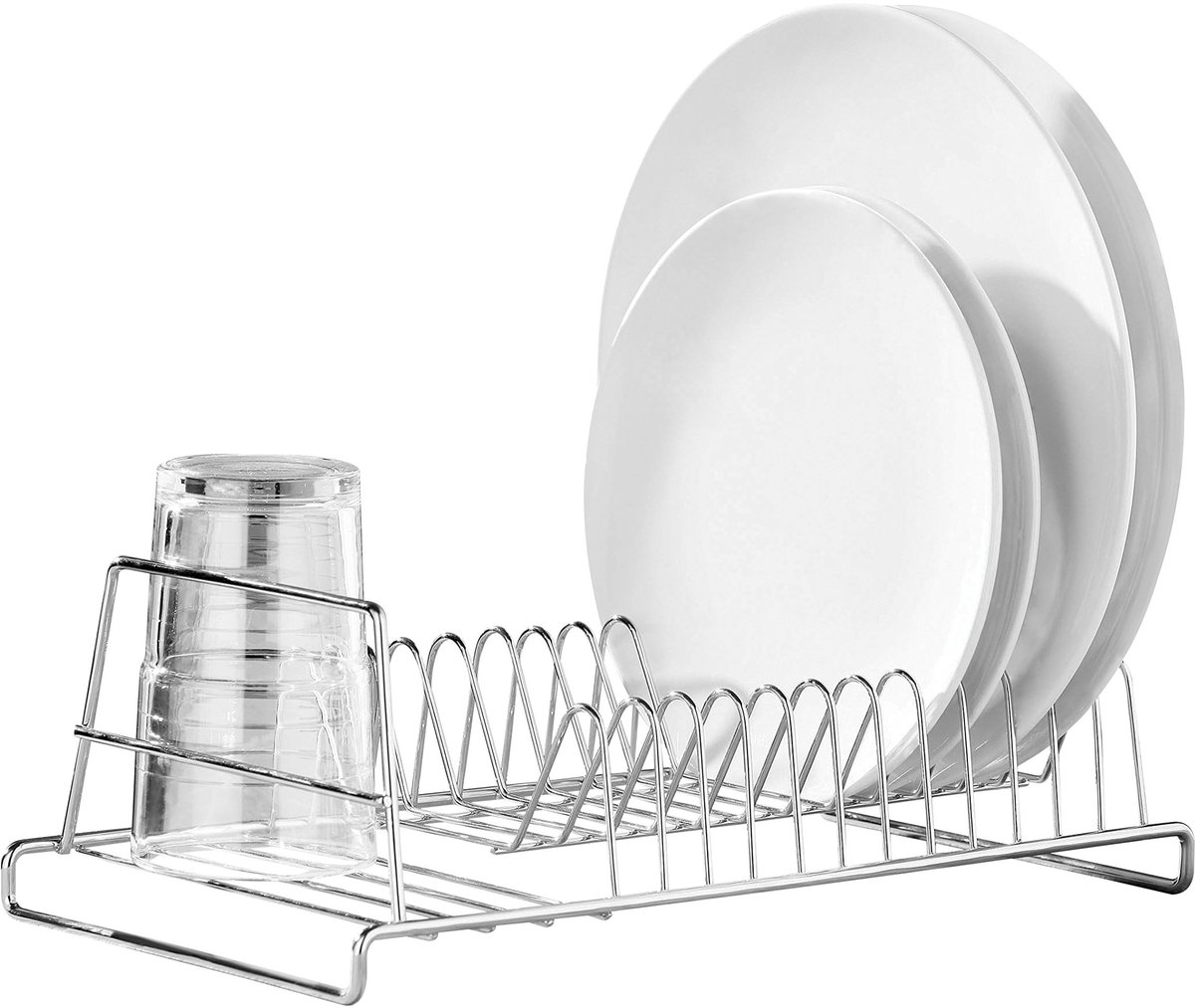Housewares Kleine voorraaddoos, glas, geborsteld roestvrij staal, 12 borden