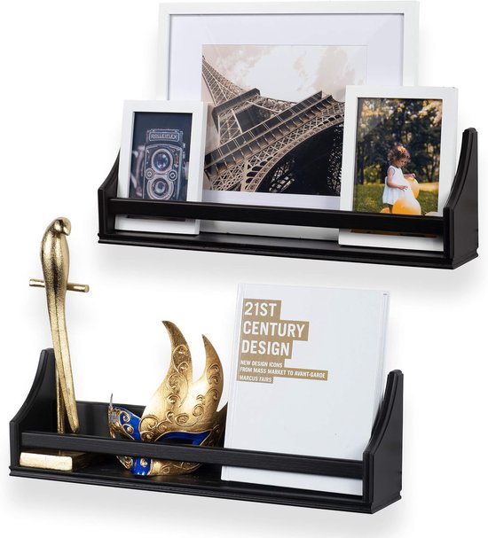Wandplanken Set - Zwevende rekken - Kinderkamer decoratie - Set van twee - 50 cm lengte - Zwart — afbeelding 3