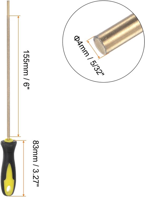 Kettingzaag Vijl - Ronde Rasp - Scherp Houden - Diamant Coating - 4 mm - Zilverkleurig — afbeelding 5