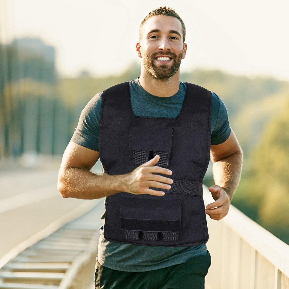 MEUNIQ Gewichtsvest 30 kg verstelbaar met uitneembare gewichten, gelijkmatige gewichtsverdeling voor krachttraining, hardlopen en walking, zwart 36 x 52 cm