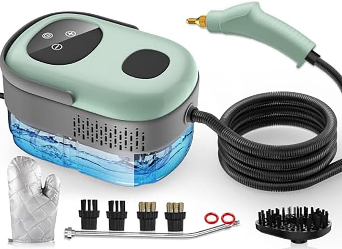 Stoomreiniger - Hogedruk stomer - Grondig schoonmaken - Snel opwarmend - 1100 ml tank - Groen
