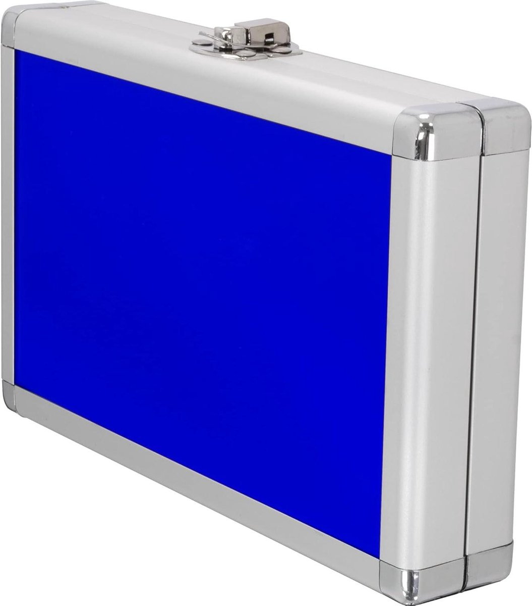 Aluminium Dartkoffer - Dart Opbergkoffer - Darts Transport - Ruim Interieur - 20 x 13 x 4 cm - Blauw