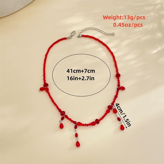 Parelketting met Bloeddruppel Kwast Kettingen voor Halloween — afbeelding 3