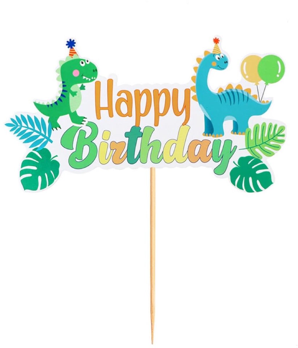 Taartdecoratie, feestbenodigdheden voor dinosaurussen, 15 stuks, taartdecoraties, dinosaurus-kit, topper, taart, dinosaurus, boom, jungle, thema, taarttoppers voor verjaardag, kinderen