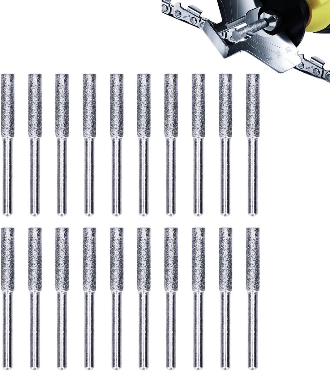 Slijpsteen - Slijpstift - Kettingzagen Scherp Maken - Titanium Coating - 4 mm - Zilver