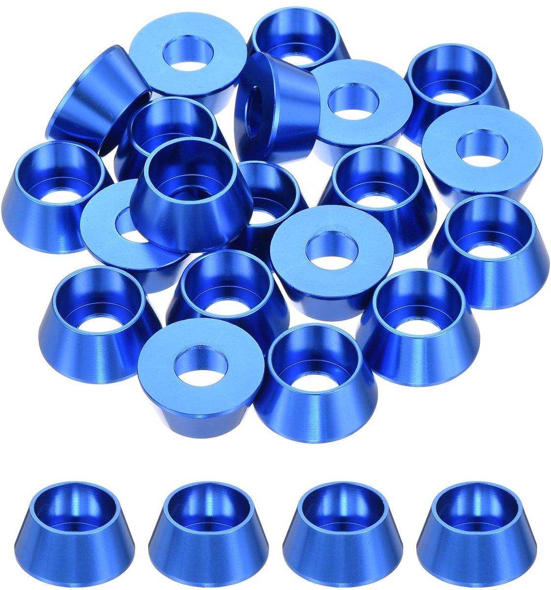 Onderlegringen, geanodiseerde aluminium afdichtingen bekerkop-onderlegring voor schroef RC/FPV/PC/Drone/mechanische toebehoren, verpakking van 20 (donkerblauw)