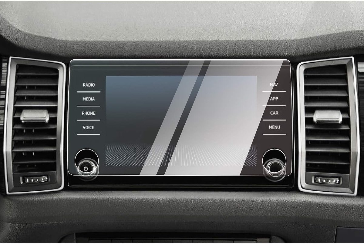 Compatibele Navigatie Screen Protector voor Skoda Karoq en Kodiaq 2017-2025 | 9H Tempered Glass, Kr scratchbestendig, 8 inch GPS Beschermfolie