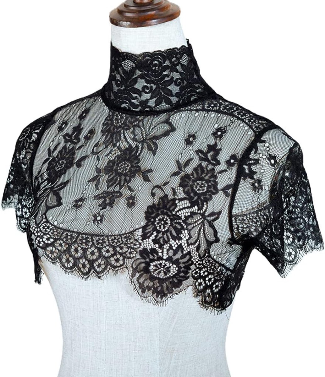Verwijderbare neklijn met bloemenkant en sexy uitstraling, ideaal voor modebewuste outfits, maat M