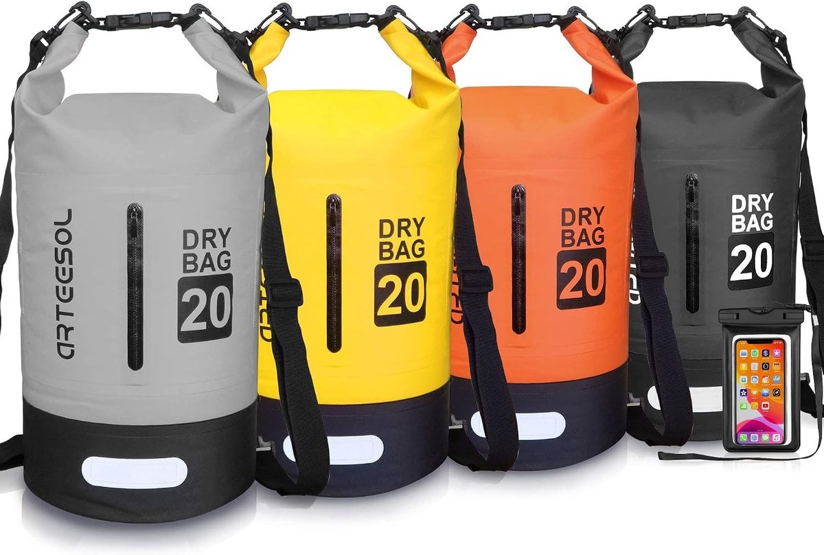 Waterdichte tas voor sup - 10L - Waterdichte droogtas met lange verstelbare schouderriem - Voor kajakken en watersporten