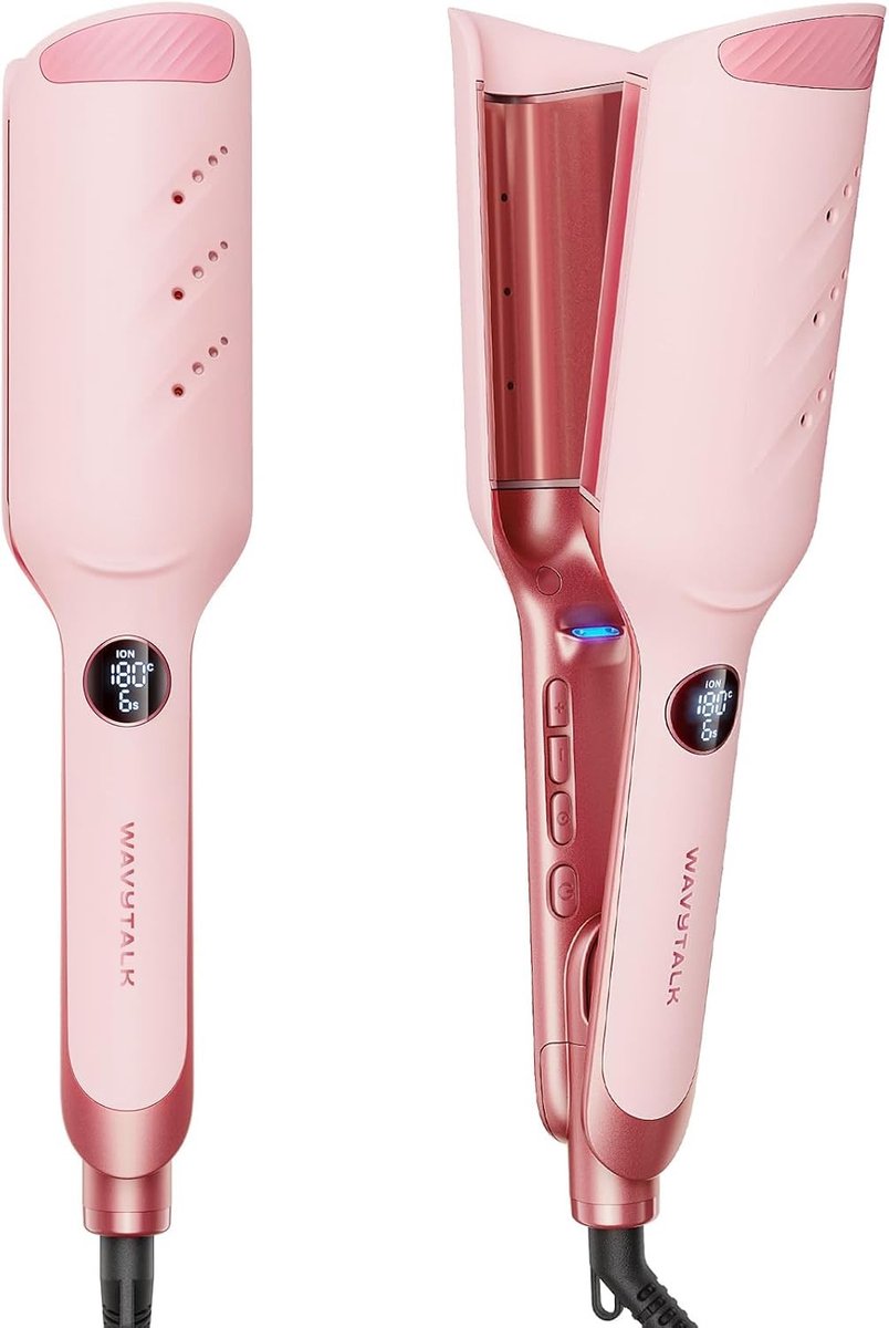 Wafeltang haar - Roze - 35 mm - Keramische Ionische Krultang - Voor Alle Haartypes