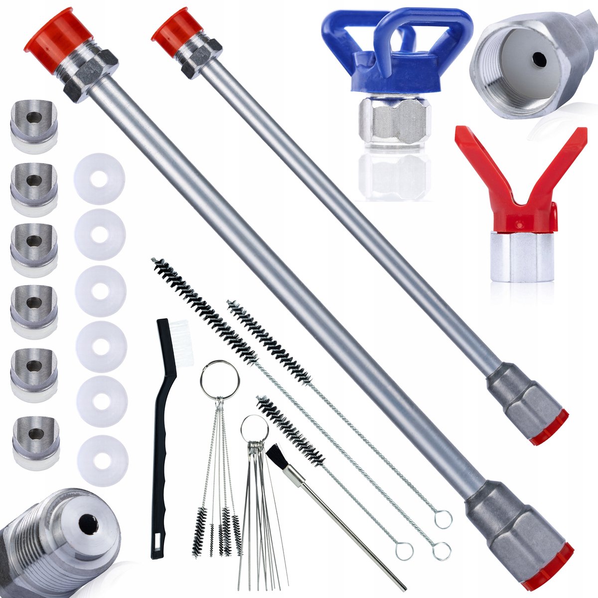 Rosfix Hogedruklans Set 100 cm en 50 cm - Roestvrijstalen Spuitmondbeschermer - 7/8" Gwint, 290 bar