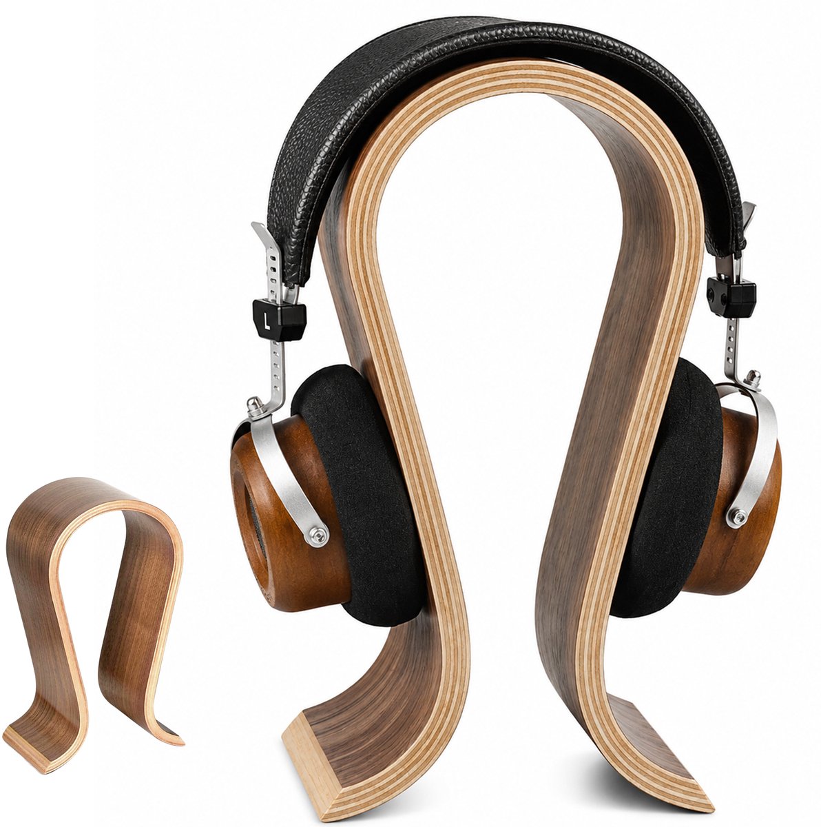 Headset Stand - Headset Houder - Koptelefoon standaard - Koptelefoon Houder - Hoofdtelefoon Houder - Headphone stand - Walnoot