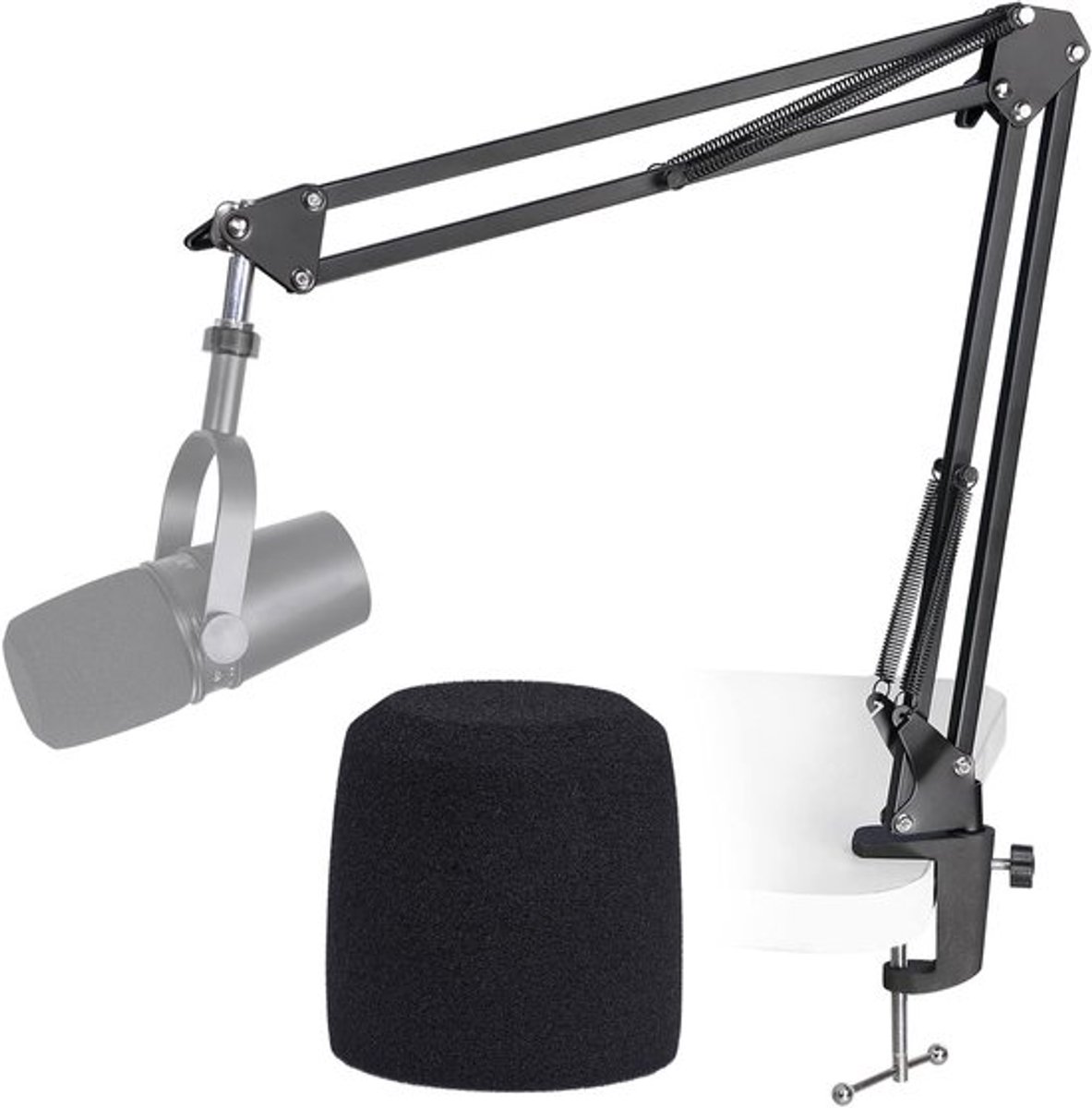 Verstelbare Microfoon Boom Arm met Popfilter voor MV7, MV7X en SM7B - Ideaal voor Podcasting en Streaming