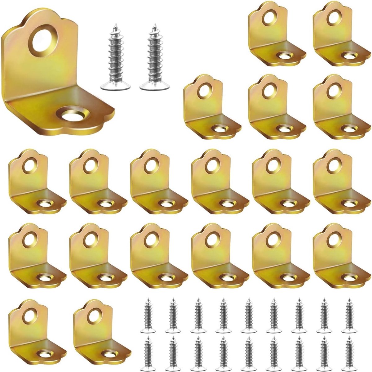 20 Pcs Small Corner Brackets with Screws, 90 Degree Right Angle Brackets L Shape Corner Supports for Repairing or - ShopVlot