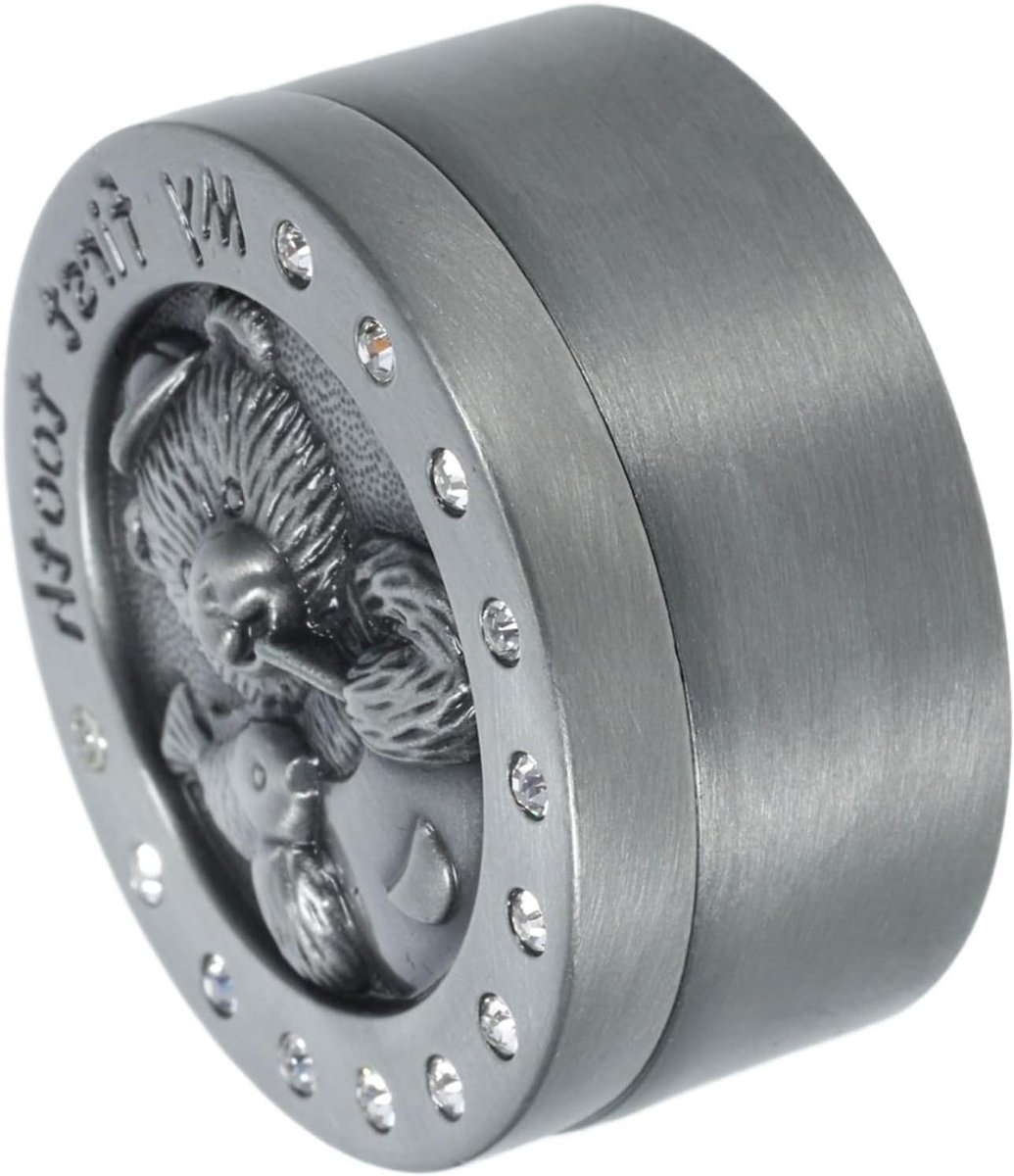 Metalen Opbergdoos Tanden - Tandenbewaarder Aandenken - Herinneringen Bewaren - Compact Ontwerp - 4.2 cm - Donkergrijs