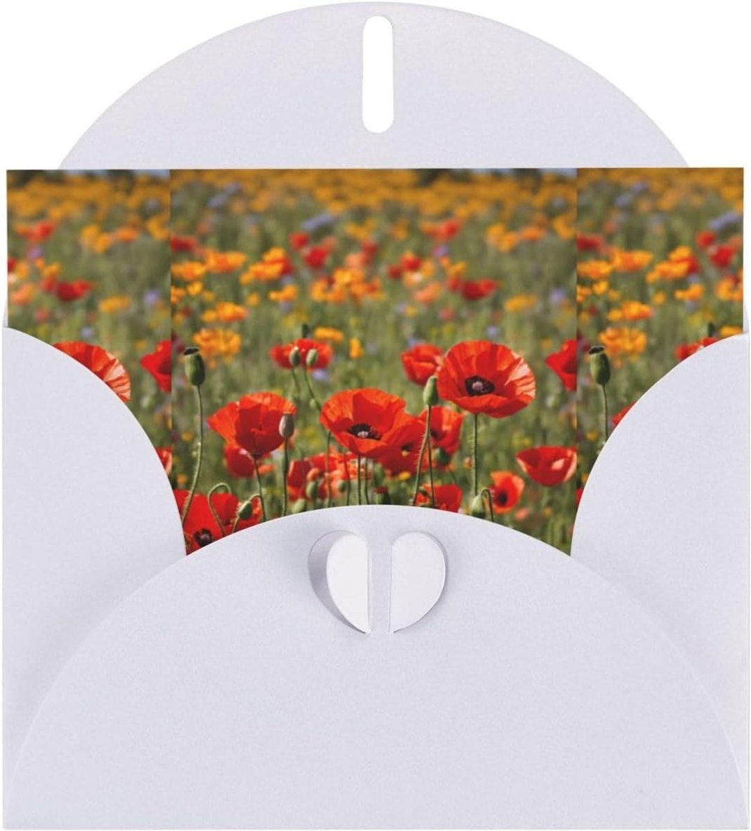Wenskaart Bloemenprint - Zegeningen Kaart Envelop - Gepersonaliseerde Berichten - Parelmoer Glans - 6 x 4 inch - Wit