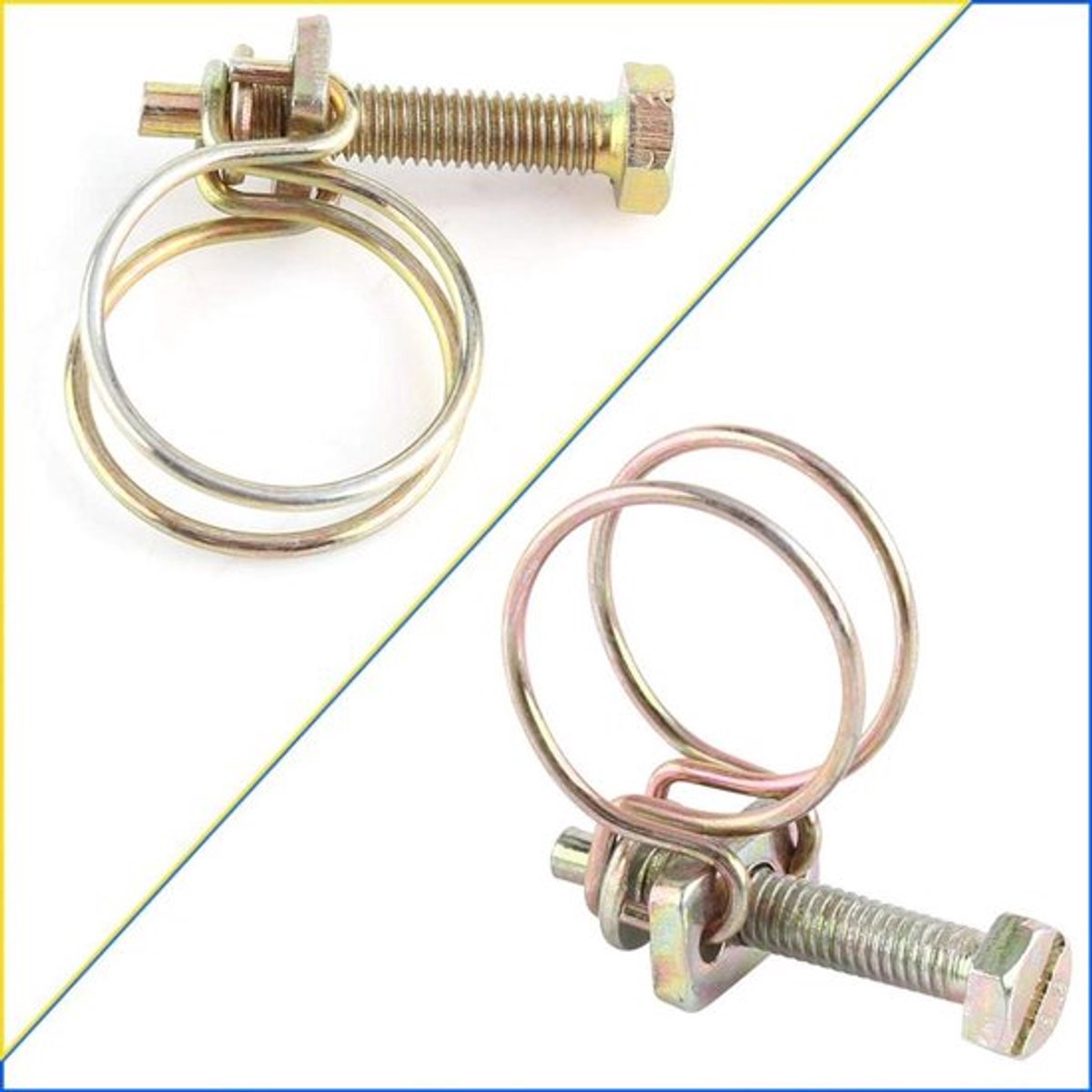 Slangklemmen 10 Stuks - Verstelbare Dubbele Draad - Roestvrij Staal - Slangklemmen Assortiment - Schokbestendig - Gecoat met Zink - Slangklem