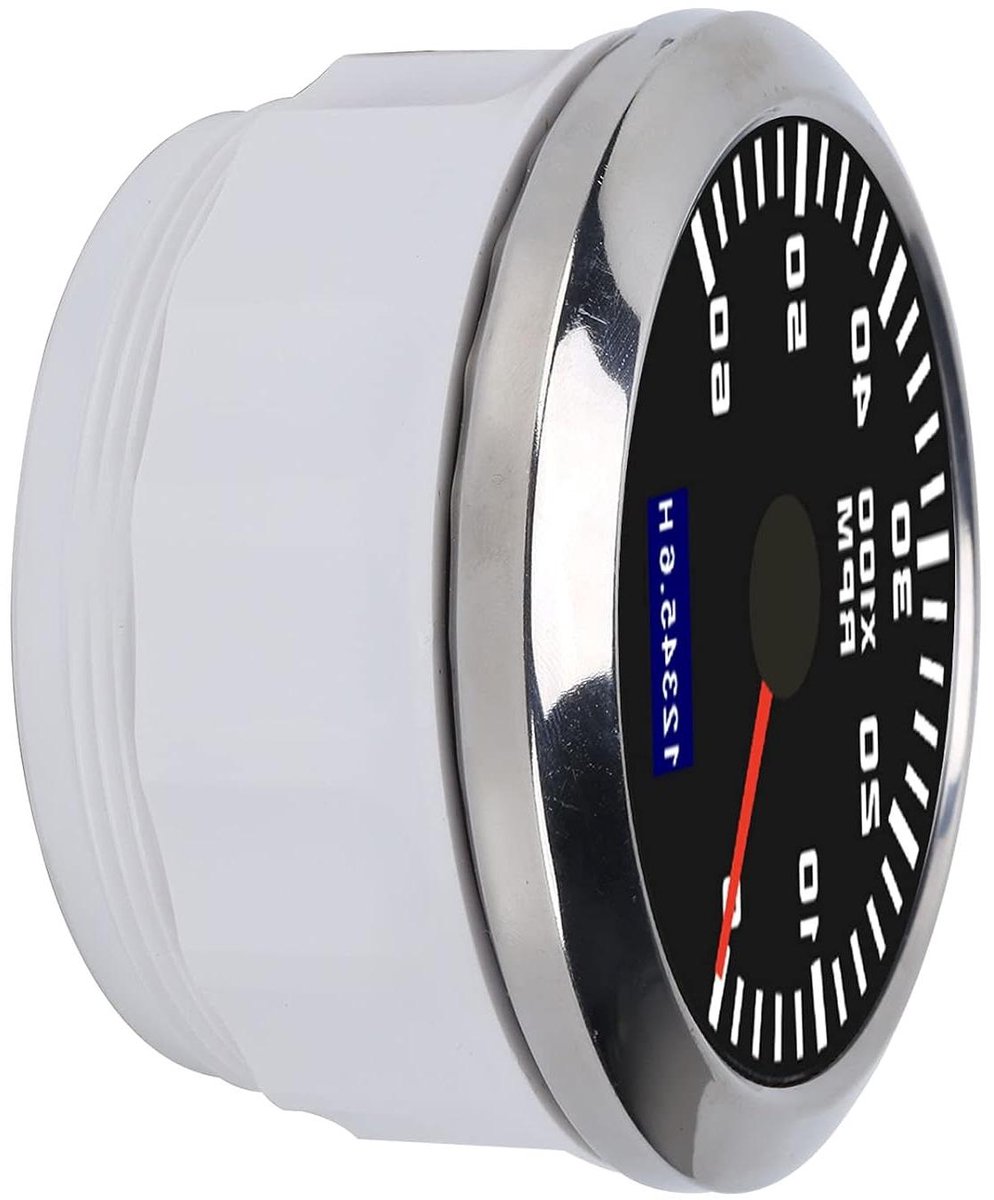 Boot Toerenteller - Tachometer Marine - Motorprestaties Monitoren - Hoge Gevoeligheid Stapmotor - 85 mm - Zwart
