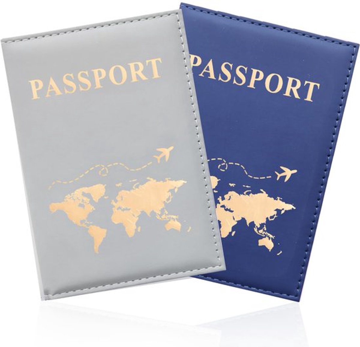 Paspoorthouder Leren - Reisportemonnee - Lichtgewicht - Voor Paspoort/Tickets/Creditcards - 2 Stuks - Perfect Cadeau