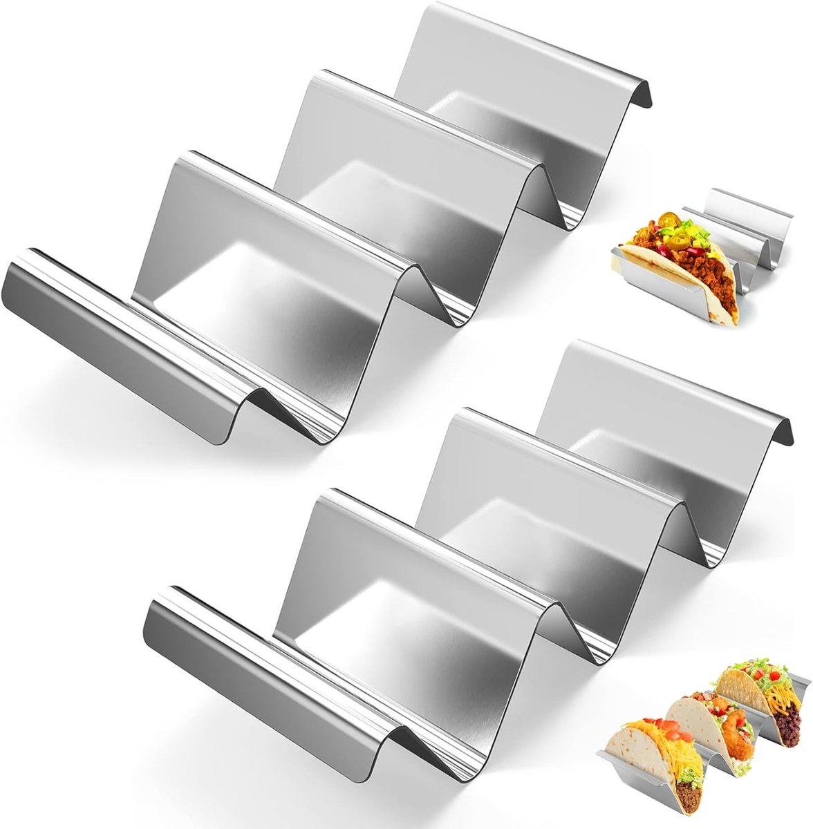 Tacohouder - Golvend - RVS - Ovenvast en Vaatwasmachinebestendig - Voor Taco's en Snacks