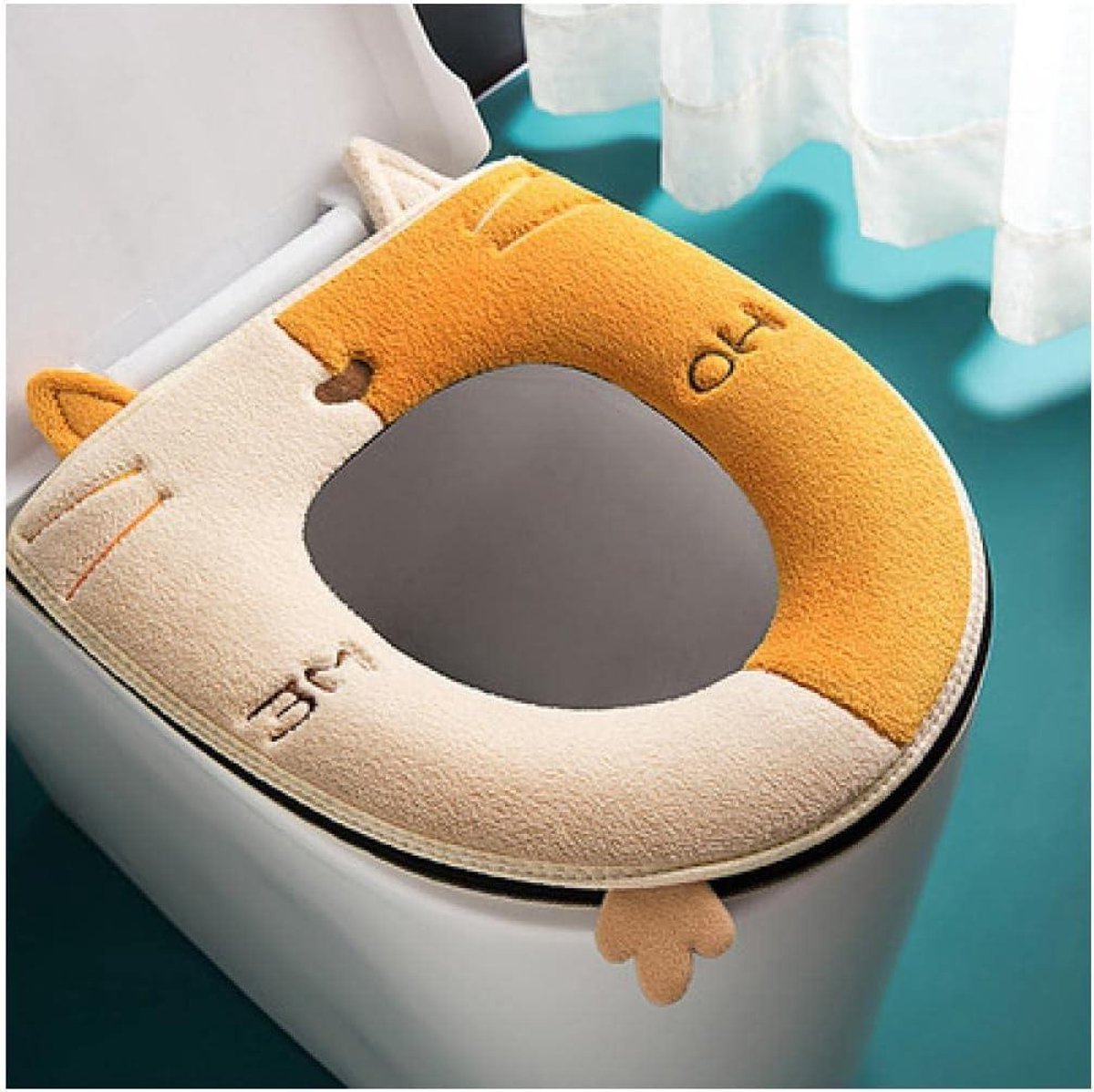 Toiletbrilhoes - Toiletmat Kussen - Warmte Comfort - Met Rits - 365x43cm - Geel