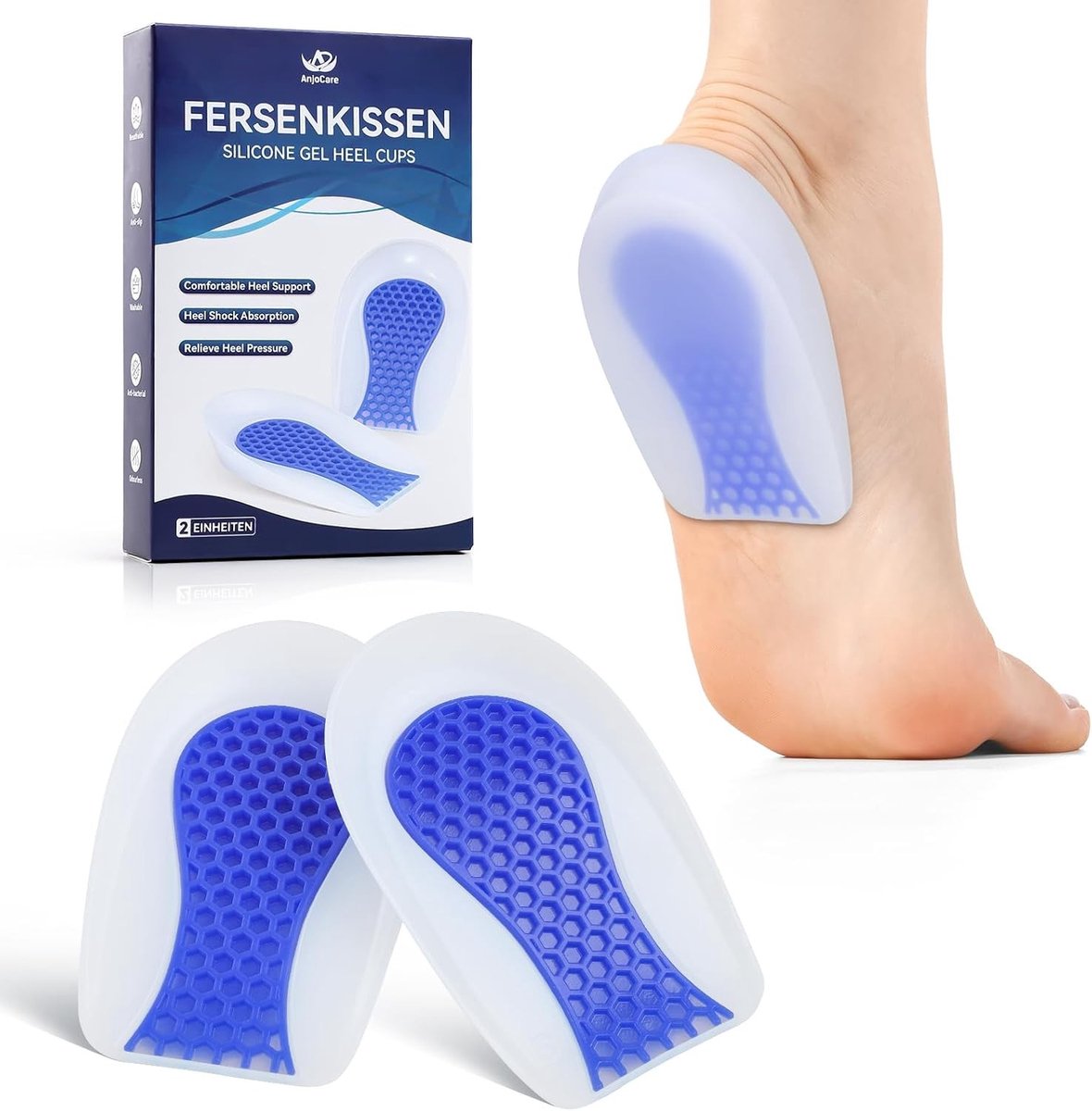 Hielspoorzooltjes - Transparant - Maat L (2 stuks) - Siliconen Gel Hielkussens voor Demping en Ondersteuning - Unisex