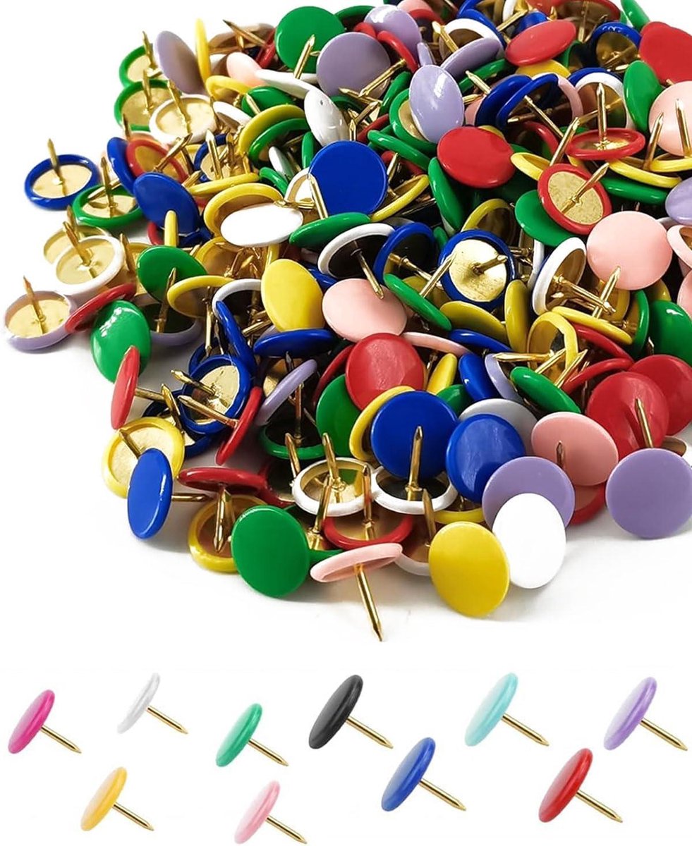 Decoratieve Duimspijkers - Kleurrijke Spelden - Documenten Bevestigen - Roestvrij Staal - 500 Stuks - Multicolor