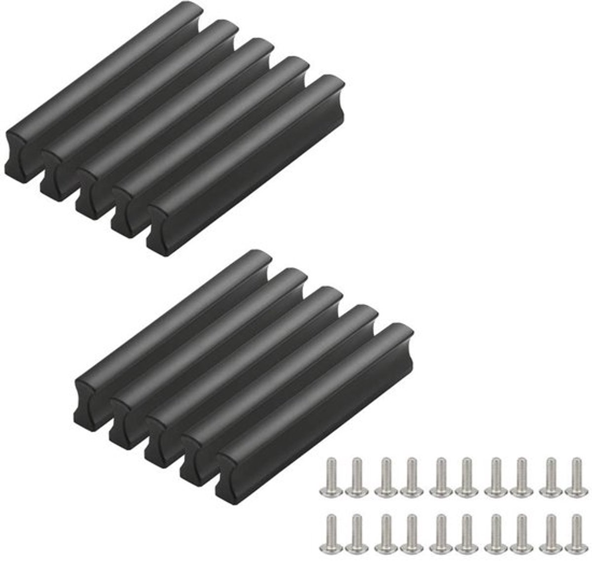 Deurgreep 64 mm - Meubelknoppen - Handgrepen - Deurklinken - Zwart - 12 stuks - Aluminiumlegering - Meubelknop