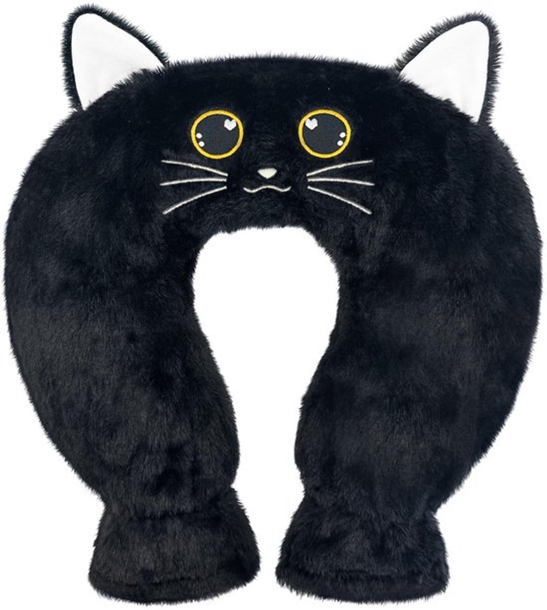 Warmwaterkruik 1 L - Pluche Knuffel - Geschikt voor Kinderen - Cadeau voor Vriendinnen - Zwarte Kat - Deksel - Warmwaterzak