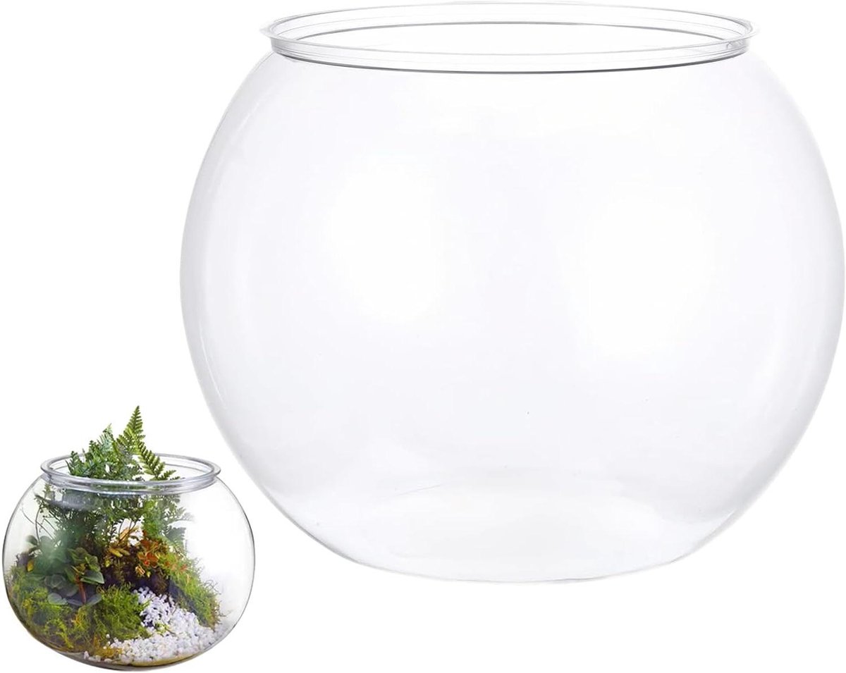 Vissenkom - Aquarium Vaas - Decoratief Display - Breekbestendig ABS - Diameter 18 cm - Transparant