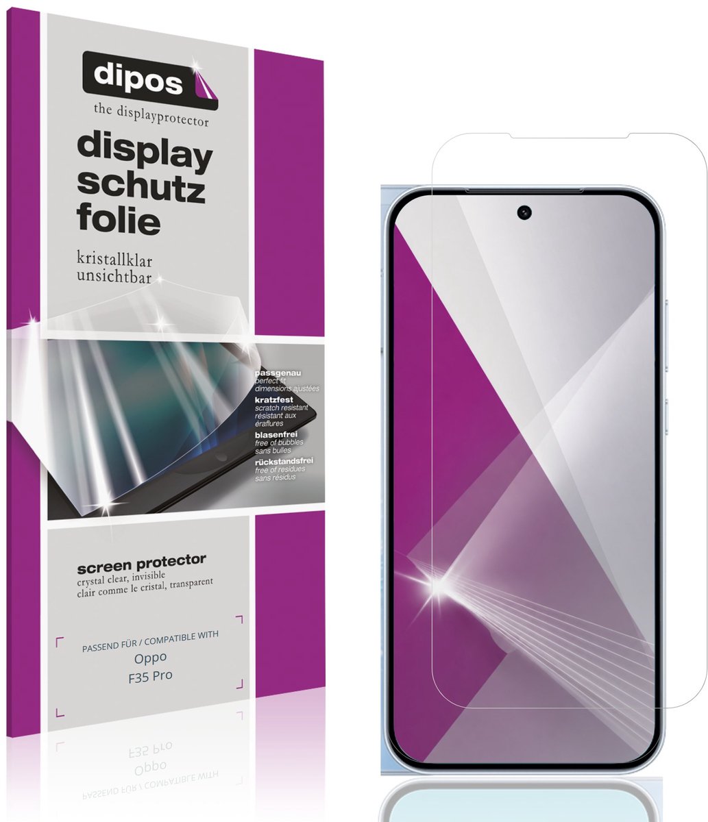 dipos – 4x Beschermfolie geschikt voor Oppo F35 Pro | Krasbestendige & heldere Screenprotector Ultra-Thin