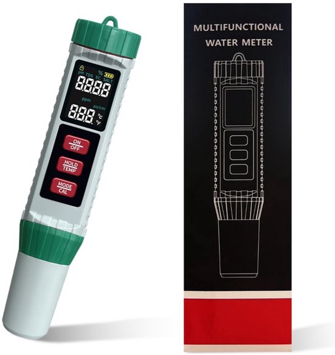 5-in-1 Multifunctionele PH Watermeter