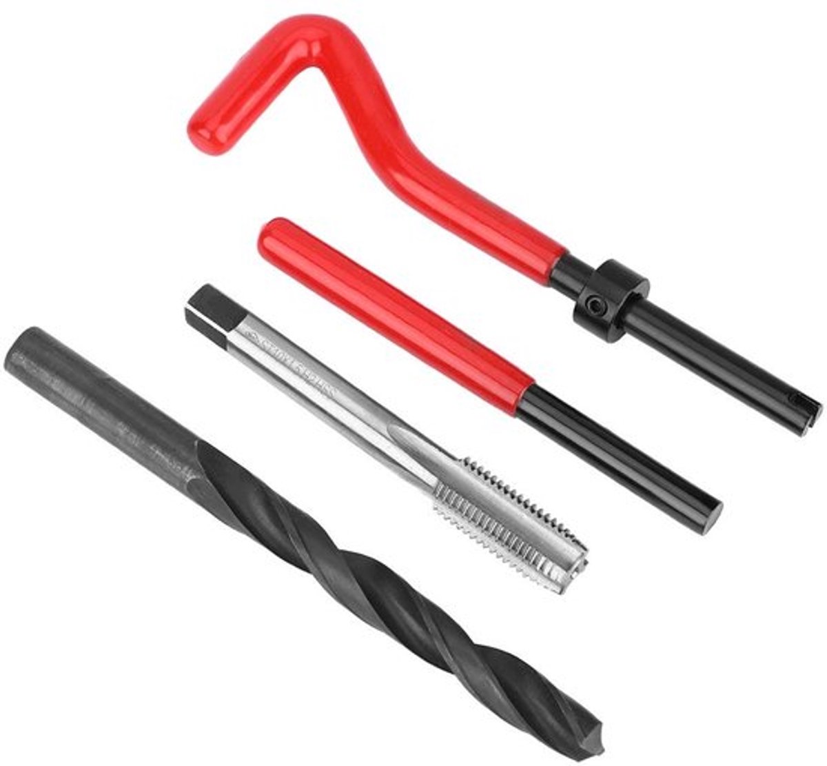 17-st Roestvrij Stalen Draadreparatieset-M10x1.5 Twisted Drill Tap Sleutel en Schroefdraad Inzetgereedschap Hoogsterkte, Slijtvast, Reparaties in Aluminiumlegering en Meer