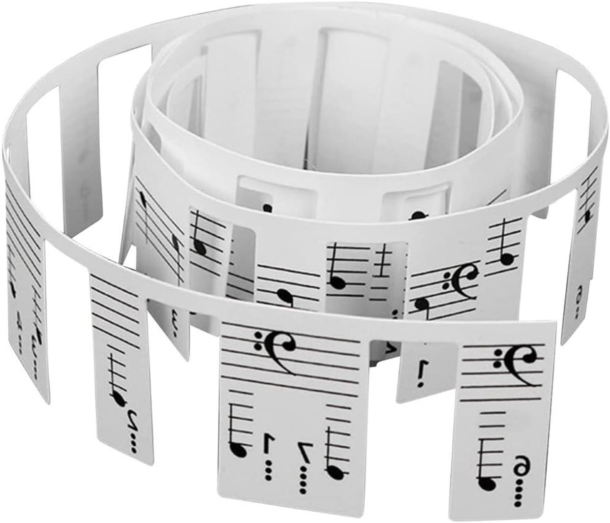 Pianonotengids - Toetsenbord stickers - Muziek Leren - Afneembare labels - 61 toetsen - Zwart en wit