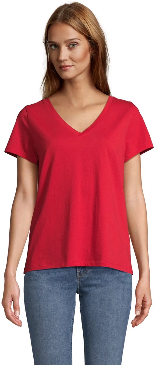 SOL'S Women´s V-Neck T-Shirt Regent L04766 - Red - XS