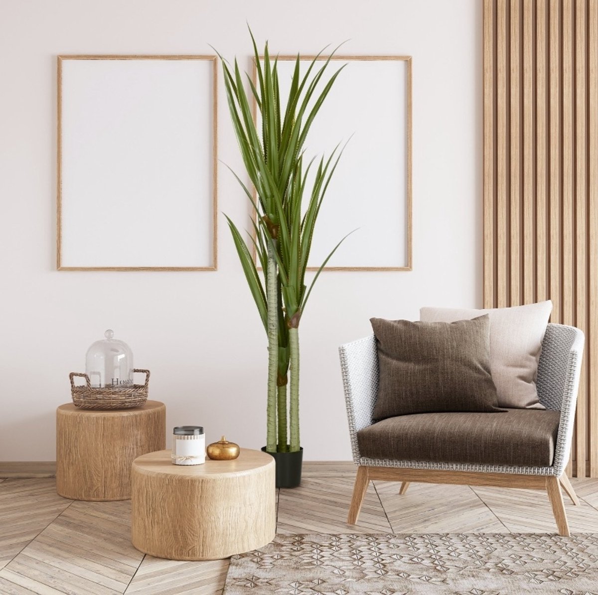 MIVRAY Kunstplant – Realistische Yucca Met Pot – 190 cm – Kunststof – Groen – Voor Binnen En Buiten – Onderhoudsvrij