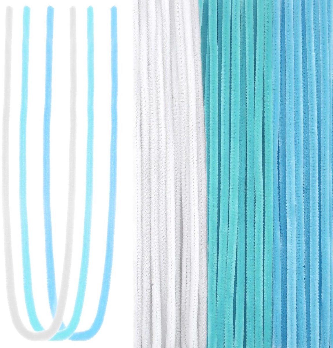 Pijpenragers Knutseldraad - Chenilledraad Buigbaar - Creatief Knutselen - Zacht en Buigzaam - 300 stuks 60 cm - Blauw