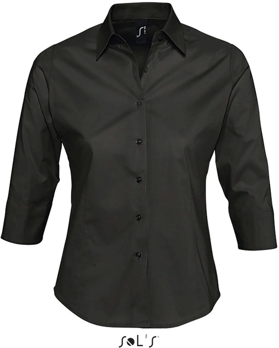 SOL'S Women´s Stretch-3/4-Sleeve Blouse Effect L631 - Black - XL