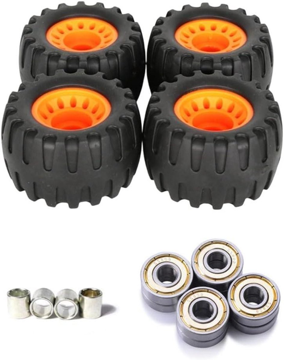 Off-Road Skateboardwielen All-Terrain Wielen Avontuurlijk Rijden Schokabsorberend Comfort 76x45mm