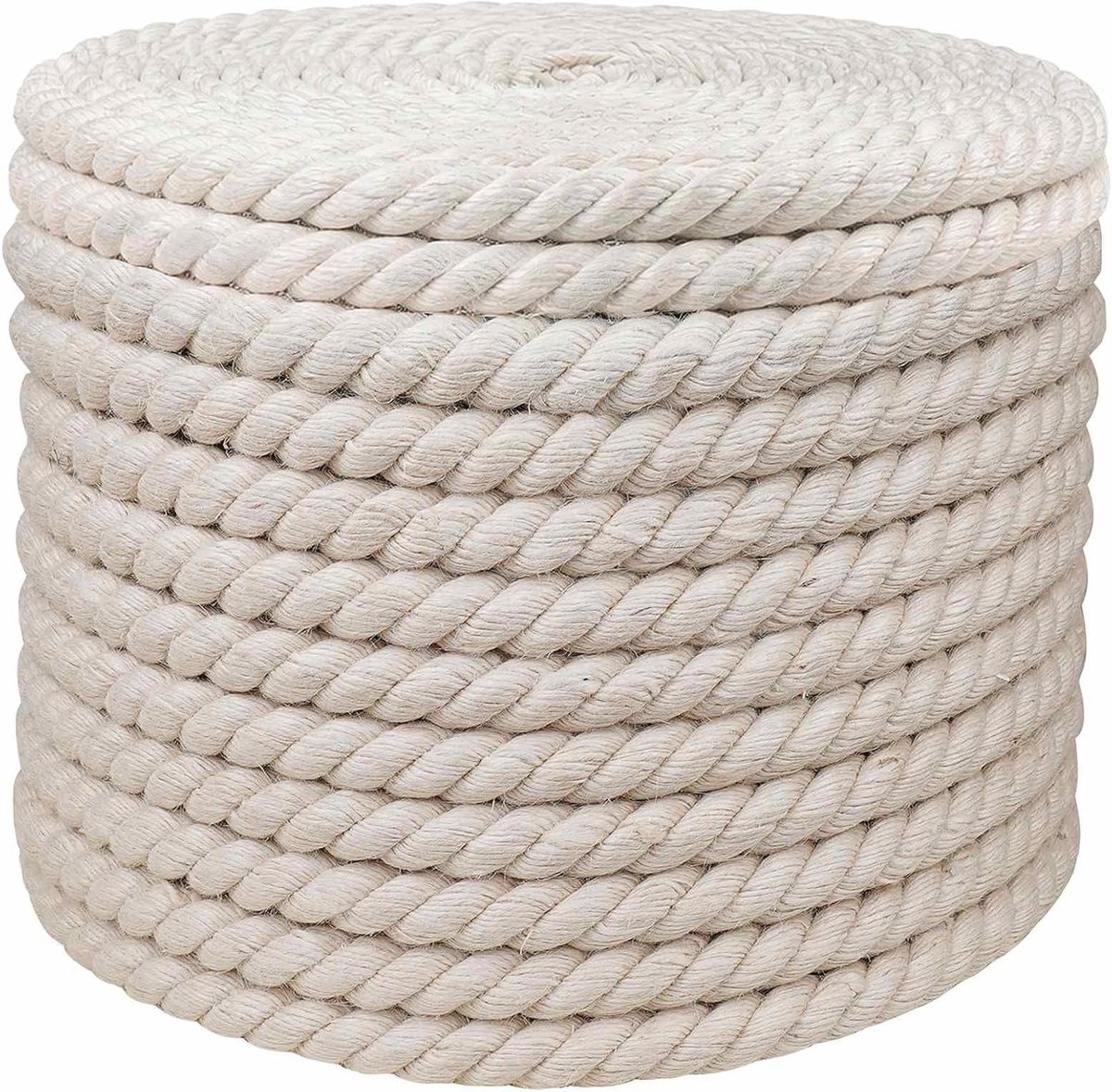 Jute Touw - Natuurlijk touw Tuintouw - Decoreren Knutselen - 100% Tossa Jute - 20 mm dik - Wit