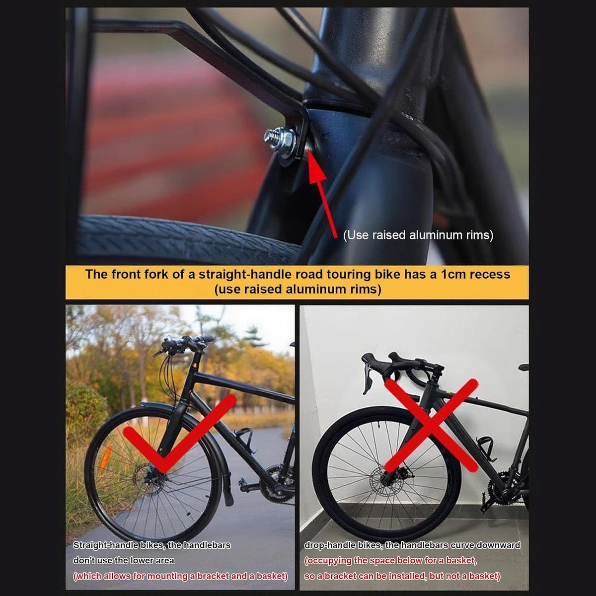 Fietsmand Drager - Bagagedrager Voor - Vervoer Fietsen - Snelle Montage - 75 kg Laadvermogen - Zwart