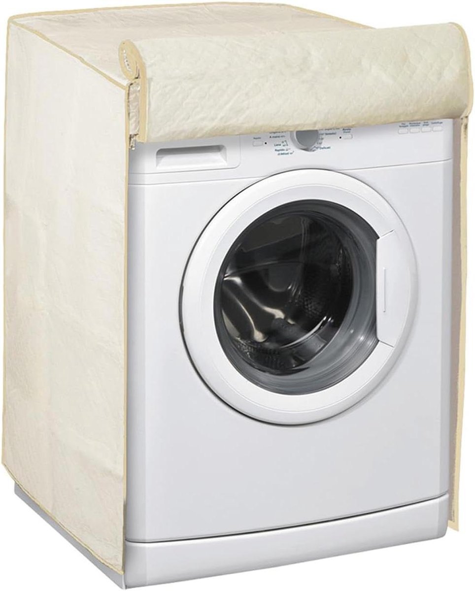 Wasmachinehoes - Apparaathoes - Apparaat Beschermen - Dubbele Ritssluiting - 60x60x80 cm - Beige
