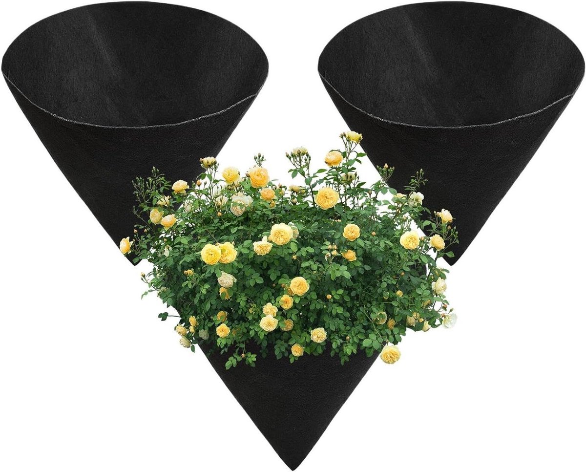 Plant Liner Kegelvormig - Potplant Voering - Vogelnesten Voorkomen - Ademend Vilt Materiaal - 305 cm - Zwart