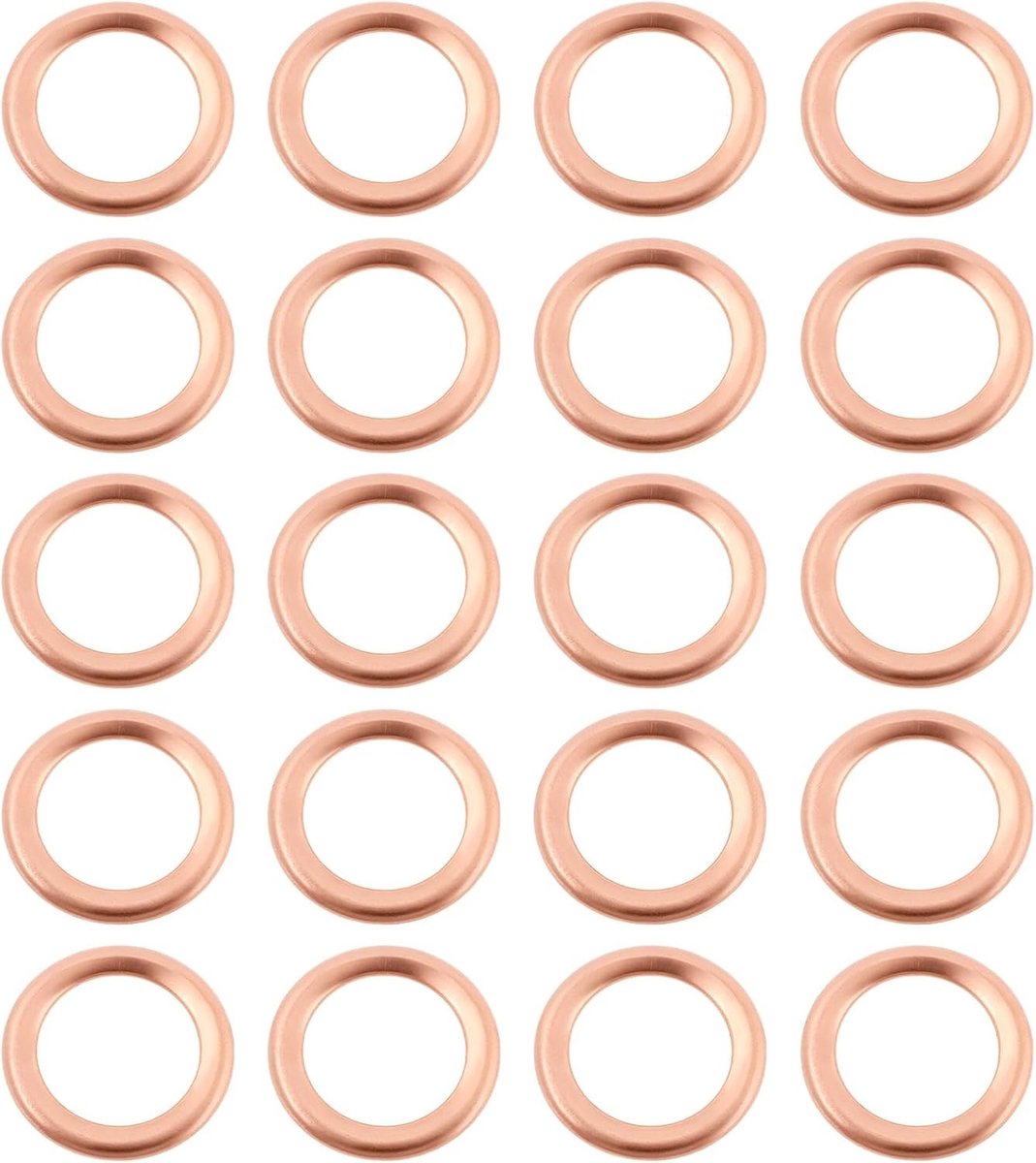 20 Stuks Olie Afvoerplug Pakking 12x18x2mm - Vul- en Dichtringen, Koperafdichtingen voor Wasmachine en Automatische Afvoer