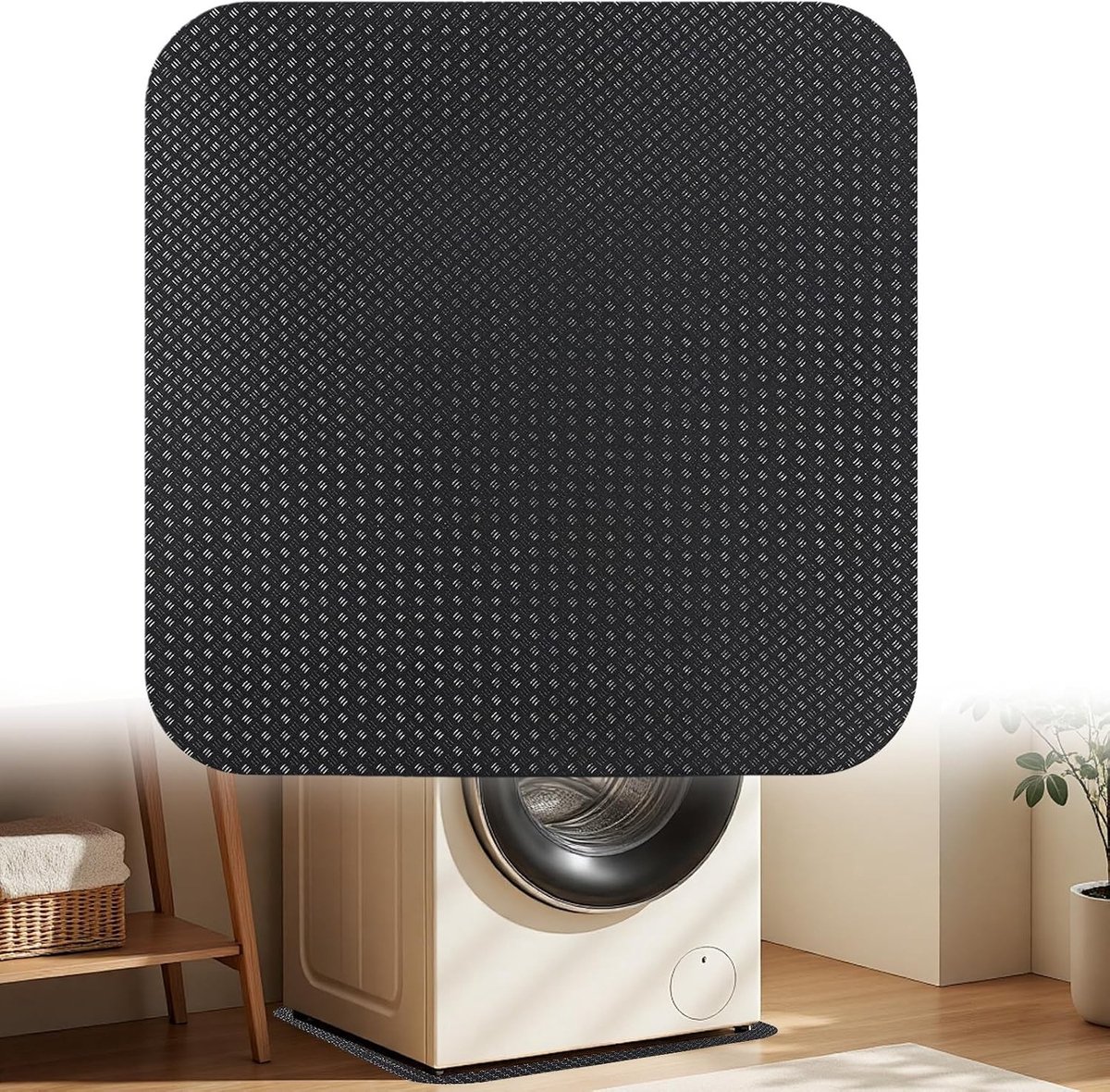 Antislip vloermat voor wasmachines en koelkasten, 60 x 60 cm, trillingsdempende mat, ondervloer bescherming, wasmachine accessoires