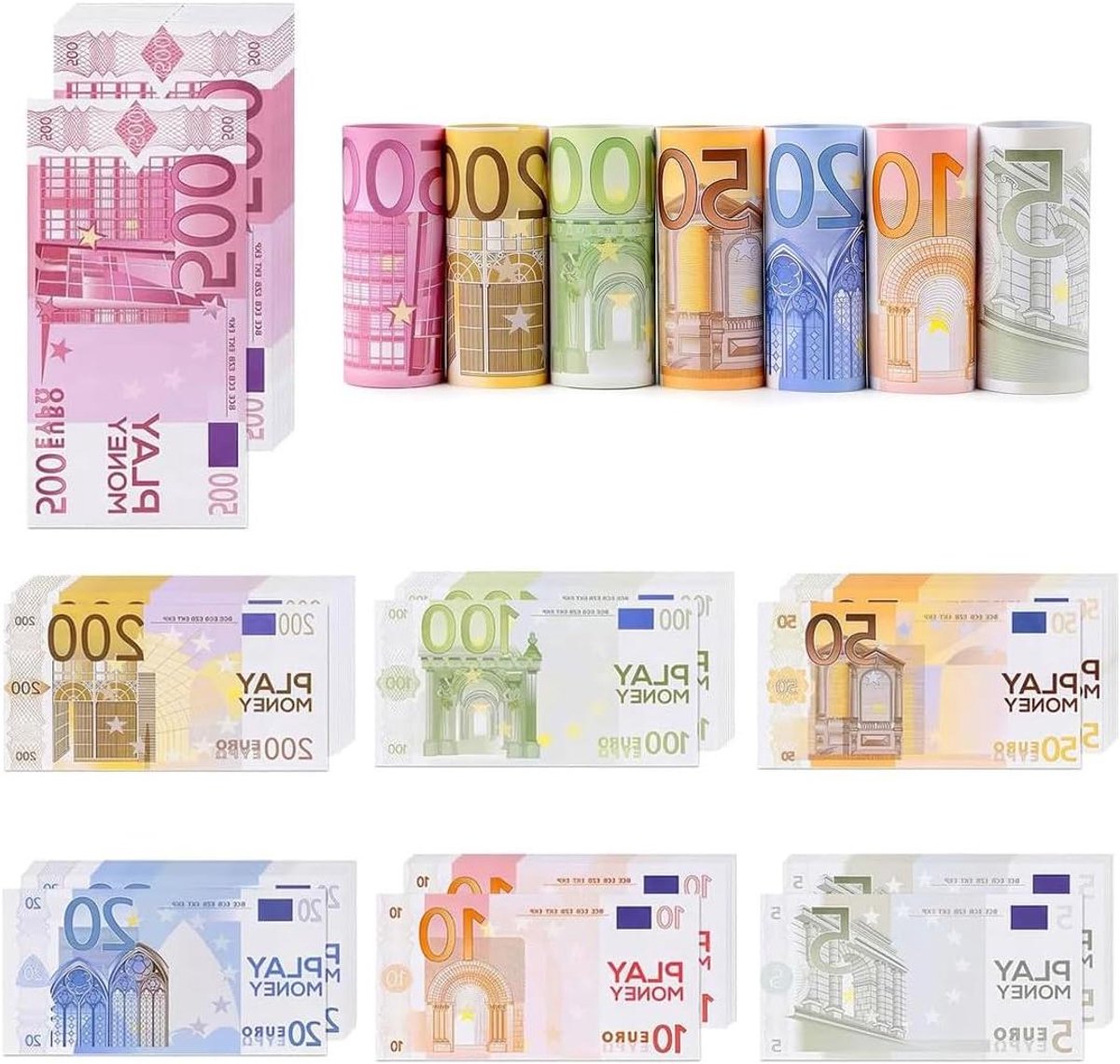 Speelgeld Euro Set - Nep Geld Faux Euro - Kinderen Leren Spelen - Realistisch Ontwerp - 140 Stuks - Meerdere Kleuren
